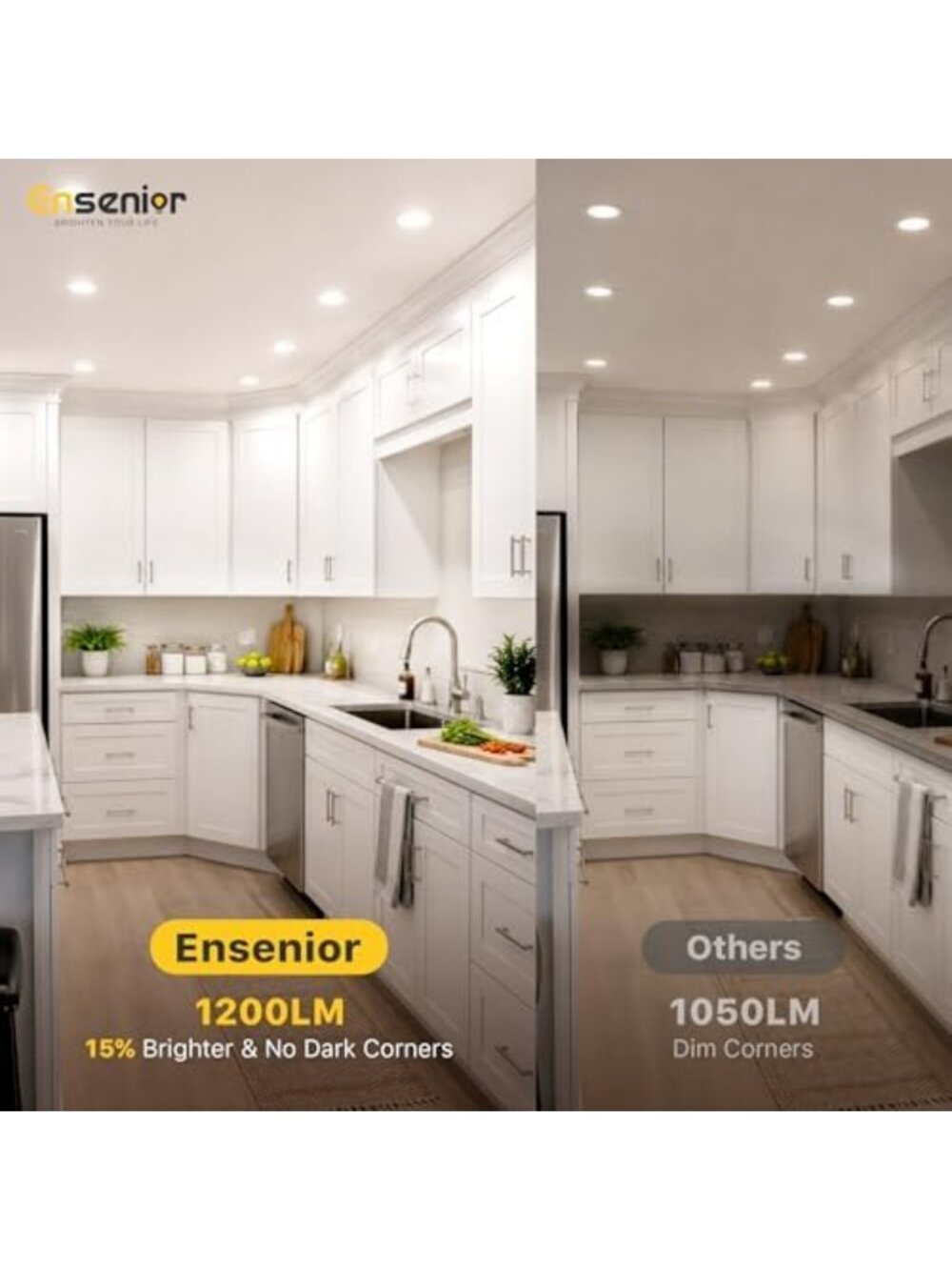 6 Inch LED Recessed Ceiling Light - 5CCT Color Temperature, 1200LM, Energy - Picture 3 of 6